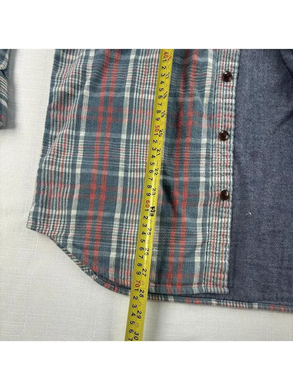 J Crew Slim Fit Plaid Flannel Shirt Jacket Mens Medium Blue Red Button Front